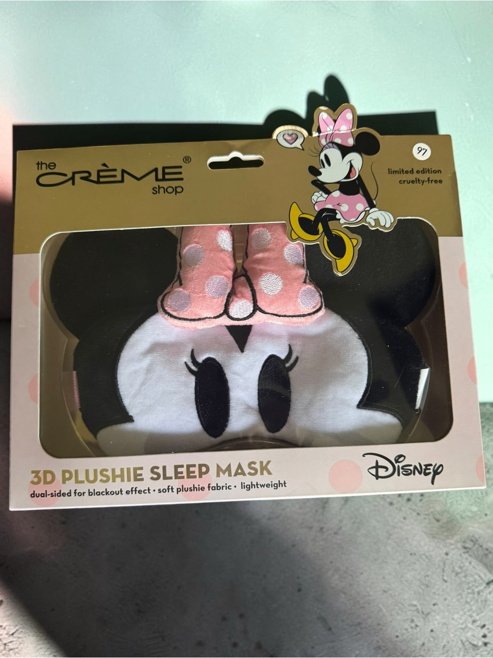 The Crème Shop x Disney Minnie Mouse Pink Plush Sleep Mask